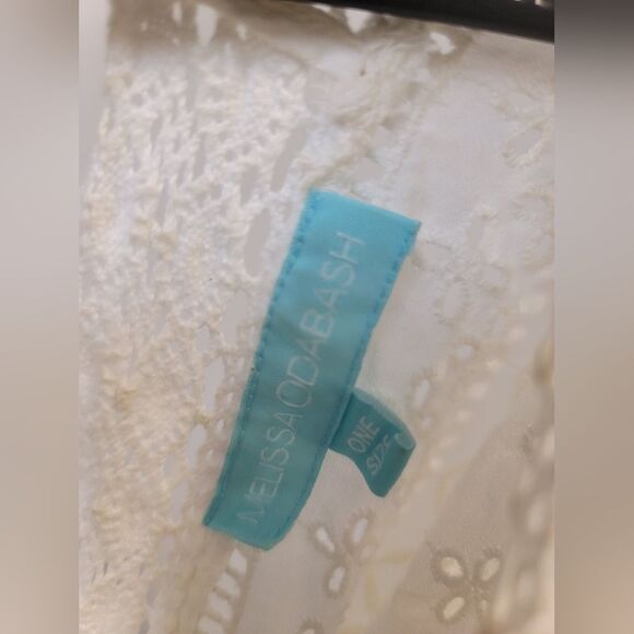 Melissa Odabash White Kaftan Cotton Wrap Robe Coverup One Size - Picture 4 of 7